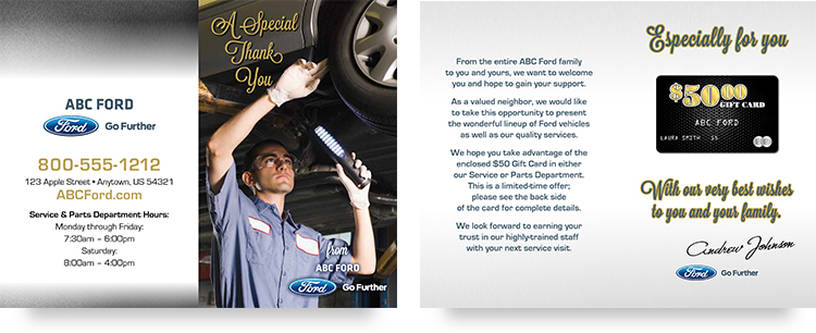 Service Chex Sales Mailer sample