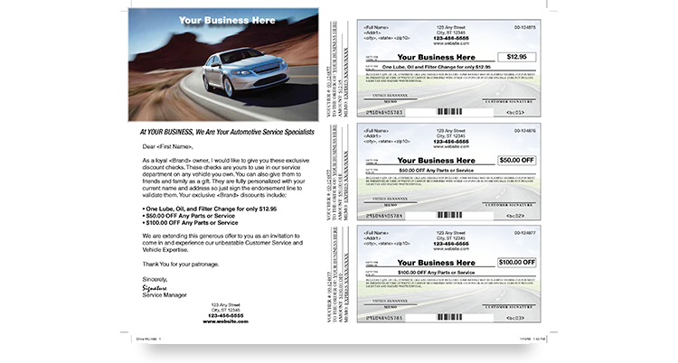 Service Chex Sales Mailer sample